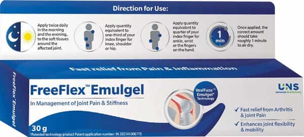 Freeflex Emulgel Helps Relieve Joint Pain Improves Joint Mobility Tube Of 30Gm Gel