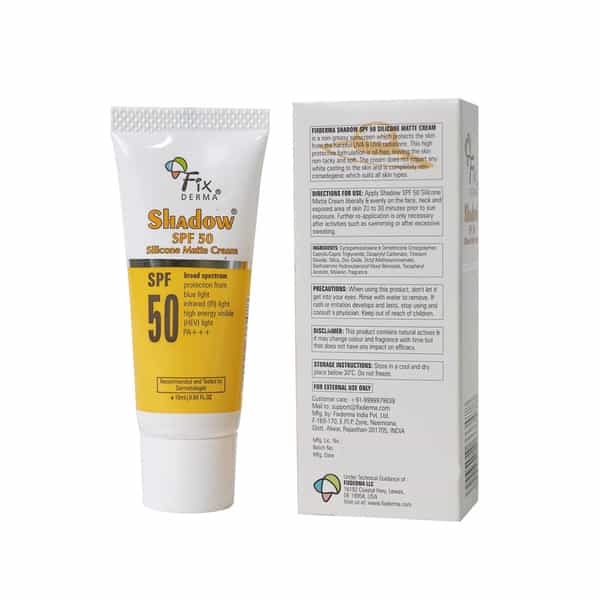 Fixderma Shadow Sunscreen Spf 50 Silicone Matte Cream | Sunscreen For Oily Skin - Women & Men - 15Ml