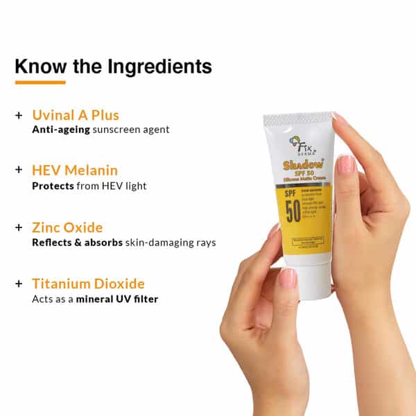 Fixderma Shadow Sunscreen Spf 50 Silicone Matte Cream | Sunscreen For Oily Skin - Women & Men - 15Ml
