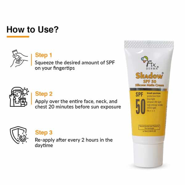 Fixderma Shadow Sunscreen Spf 50 Silicone Matte Cream | Sunscreen For Oily Skin - Women & Men - 15Ml