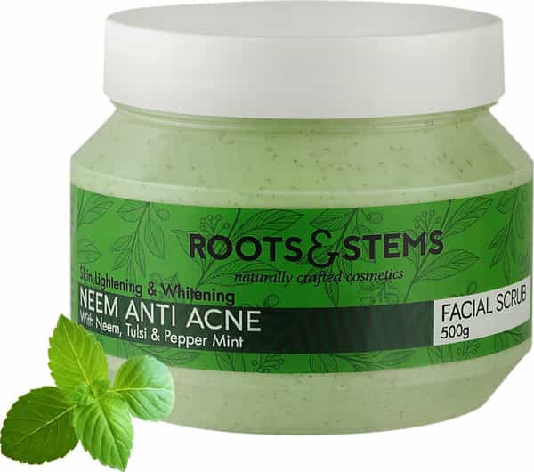 Roots & Stems Neem Anti Acne Facial Scrub For Blackheads Removal Anti-Acne & Pimples 500Gm