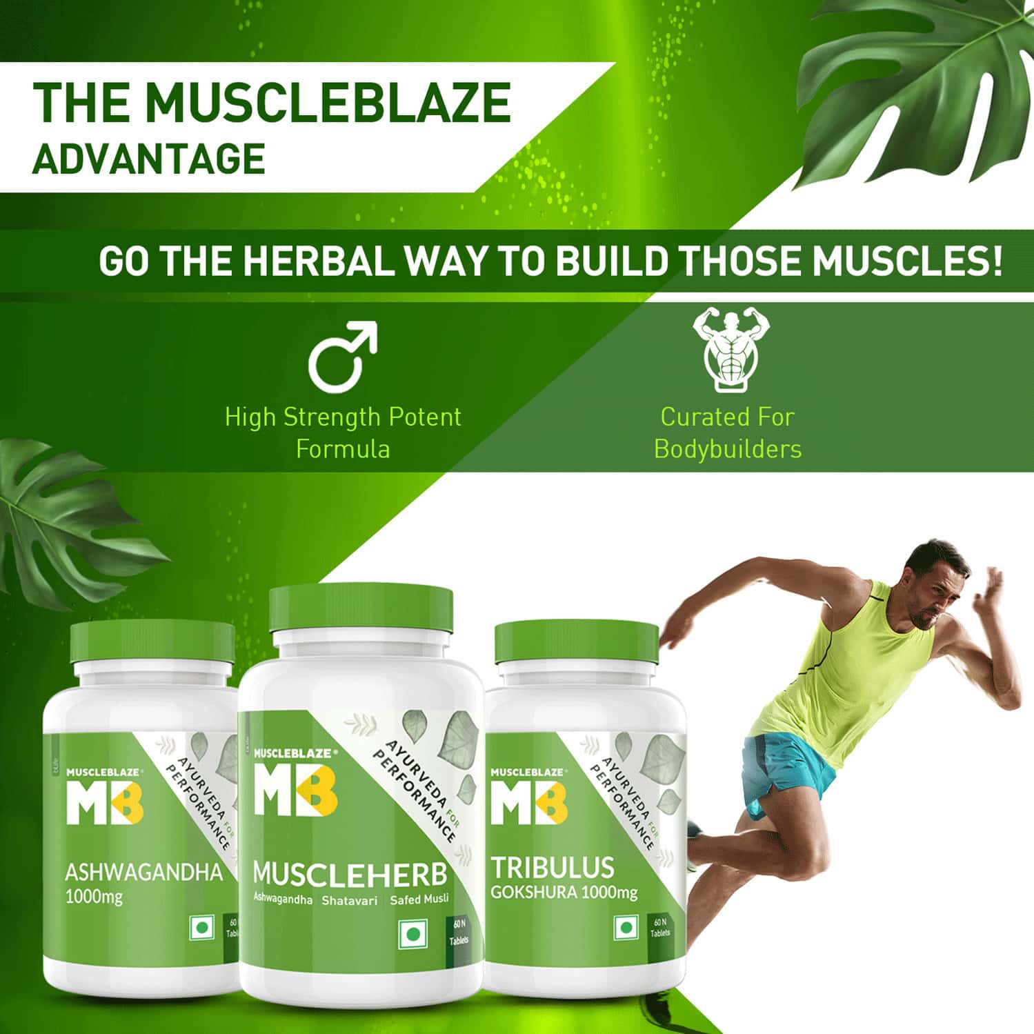Buy MUSCLEBLAZE AYURVEDA MUSCLEHERB SUPPLEMENT 60 TABLETS Online & Get