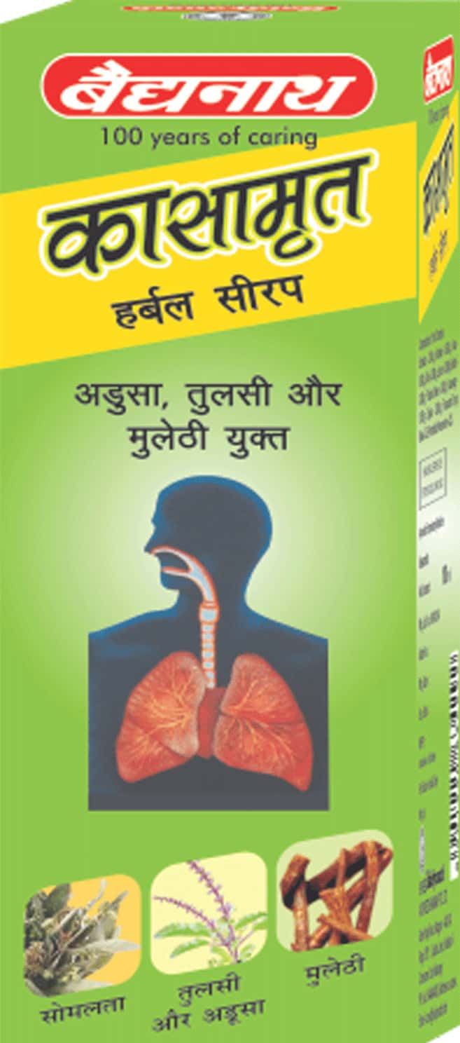 Buy BAIDYANATH NAGPUR KASAMRIT HERBAL COUGH SYRUP 100 ML (PACK OF 3) Online & Get Upto 60