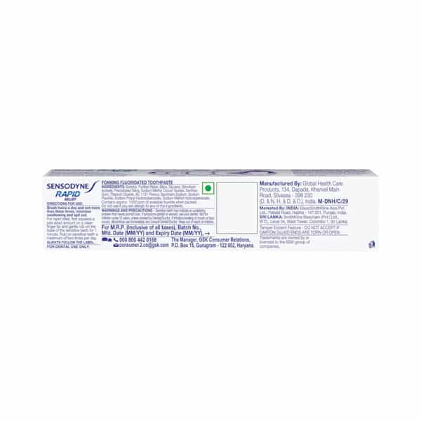 Sensodyne Rapid Relief Toothpaste 80 Gm | Free Sensodyne Toothbrush
