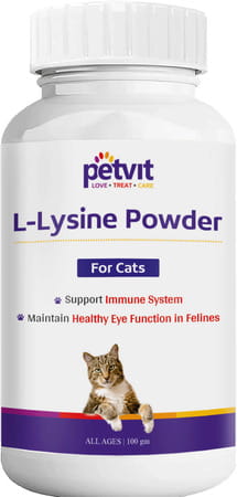 Petvit L-Lysine Powder For Cats For All Age Group Of Cats 100 Gm