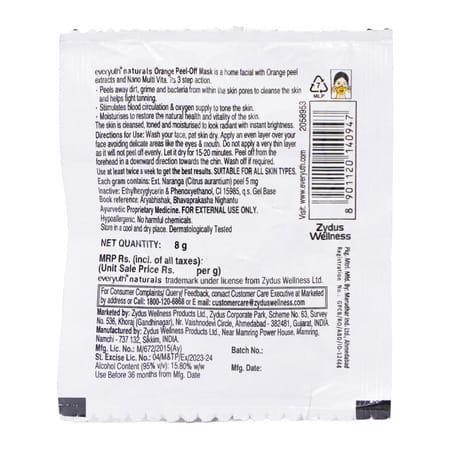 Everyuth Naturals Natural Glow Orange Peel-Off Mask 8gm Sachet