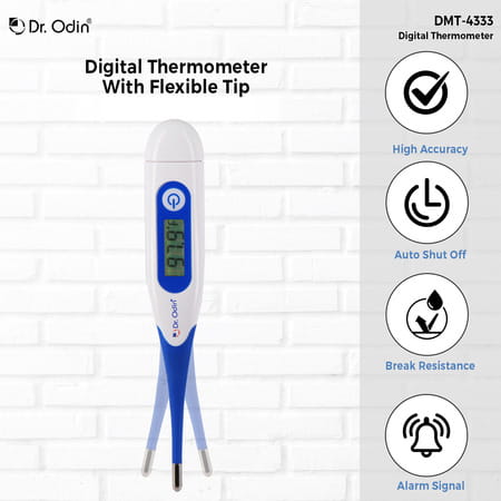 Dr. Odin Dmt 4333 Digital Medical Thermometer Fda Approved Quick 40 Second Reading Pack Of 2