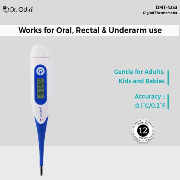 Dr. Odin Dmt 4333 Digital Medical Thermometer Fda Approved Quick 40 Second Reading Pack Of 2