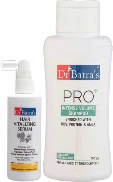 Dr Batra's Hair Vitalizing Serum 125 Ml And Pro+ Intense Volume Shampoo- 500 Ml