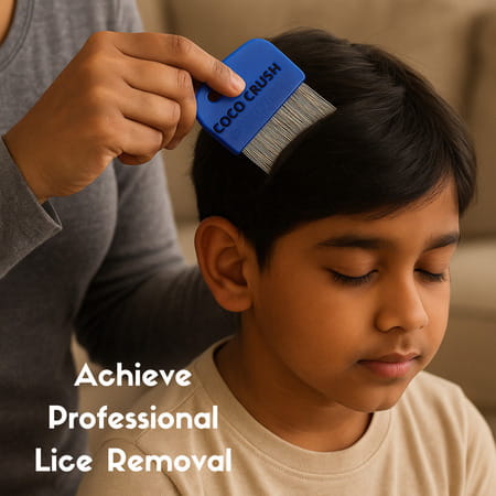 Coco Crush Lice & Nits Removal Fine-Tooth Comb: Close-Set | Gentle Grip |100% Stainless Steel - 1n
