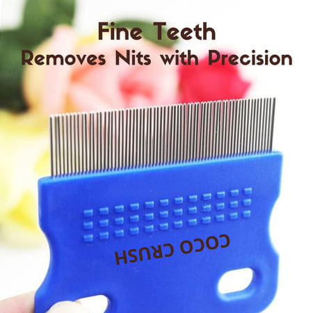 Coco Crush Lice & Nits Removal Fine-Tooth Comb: Close-Set | Gentle Grip |100% Stainless Steel - 1n