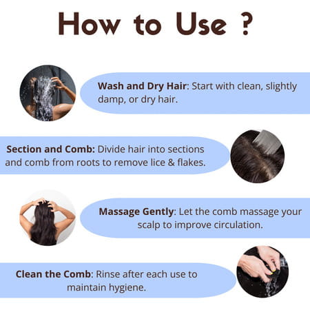 Coco Crush Lice & Nits Removal Fine-Tooth Comb: Close-Set | Gentle Grip |100% Stainless Steel - 1n