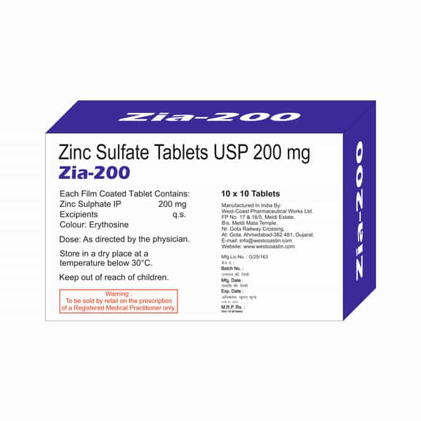 Zia 200Mg - 100 Tablets
