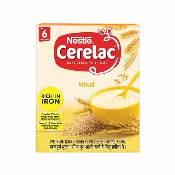 Nestle Cerelac Baby Cereal With Milk Wheat Baby Food (From 6 Months) Box Of 300 G