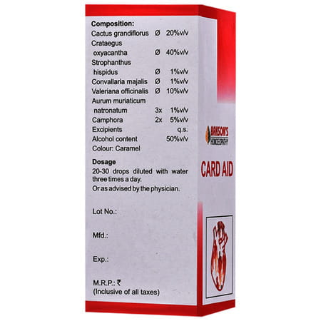 Baksons Homoeopathy Card Aid Drops 30 Ml