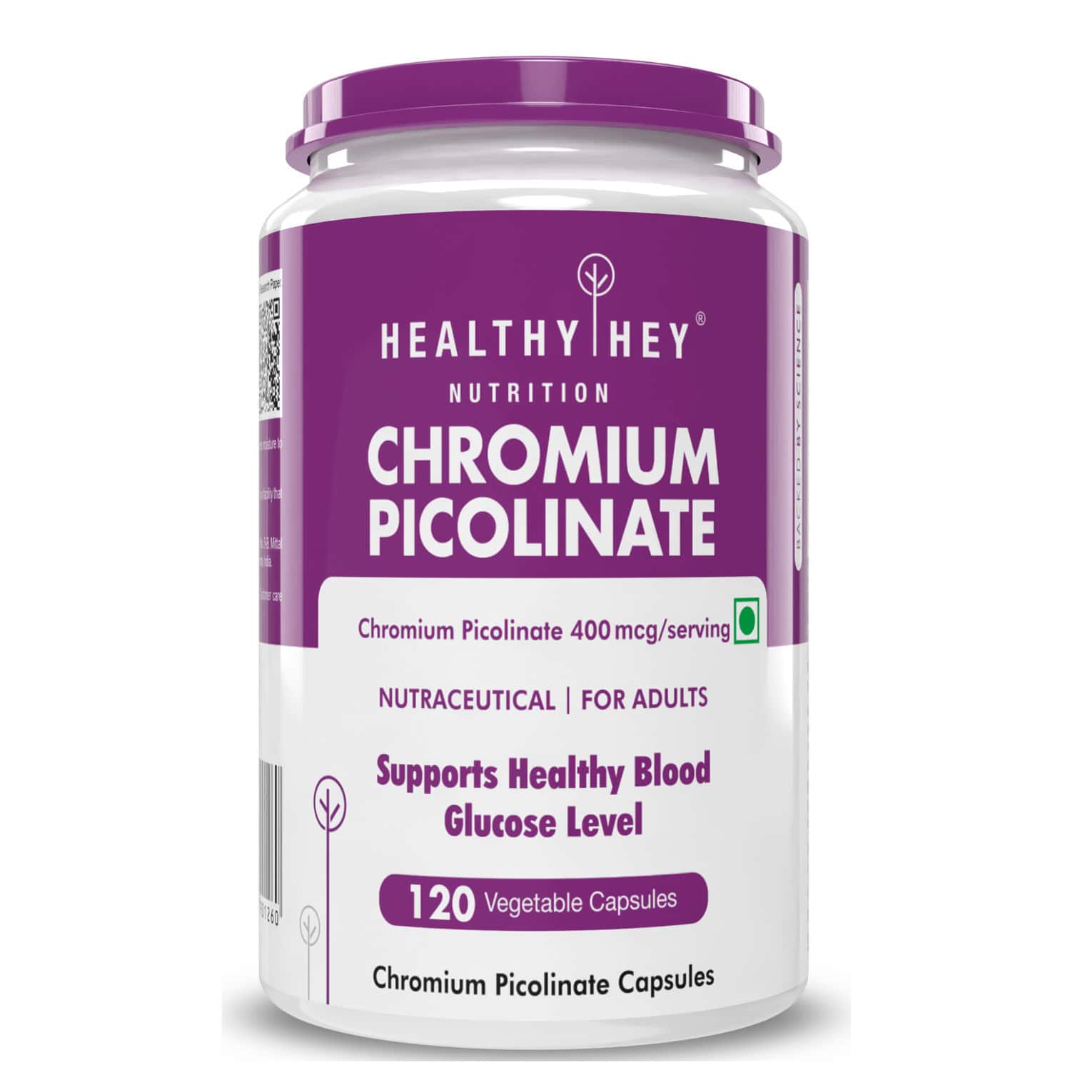 Healthyhey Chromium Picolinate - Support Glucose Metabolism 120 Veg. Capsules