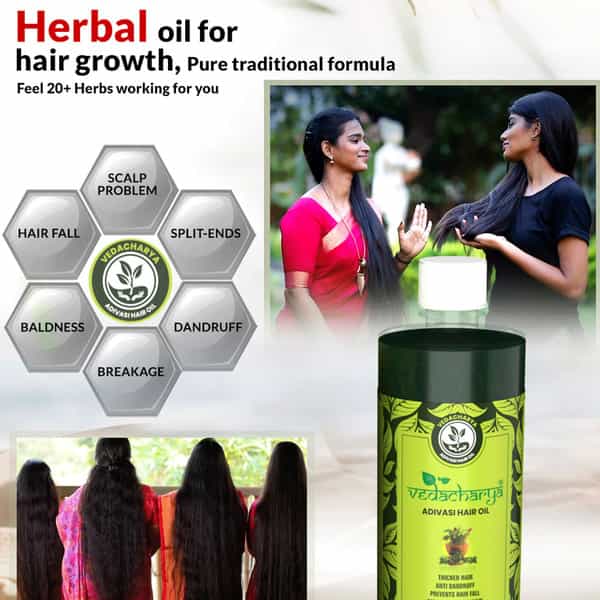 Deemark Adivasi Hair Oil For Hair Growth & Control Hair Fall | Reduce Split Ends Hair Oil (100Mlx2)