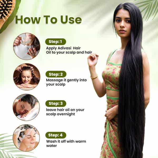 Deemark Adivasi Hair Oil For Hair Growth & Control Hair Fall | Reduce Split Ends Hair Oil (100Mlx2)