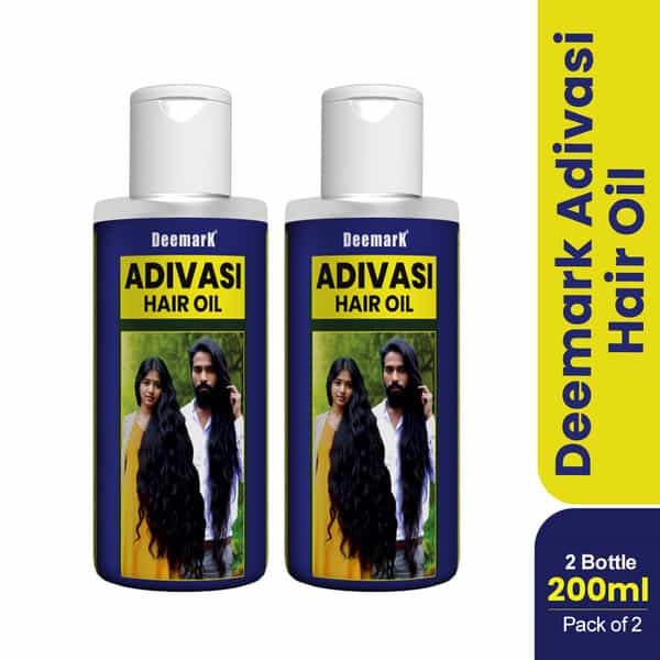 Deemark Adivasi Hair Oil For Hair Growth & Control Hair Fall | Reduce Split Ends Hair Oil (100Mlx2)