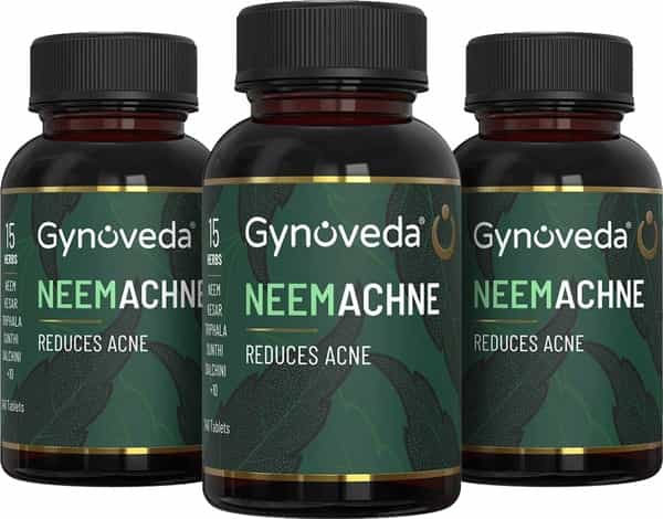 Gynoveda Anti Acne Ayurvedic Medicine Clears Pimples Mark Scars Pigmentation 3 Bottle 720 Tablets