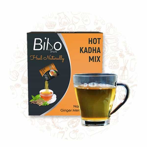 Bibo Shots - Hot Kadha Mix | Menthol & Ginger | Cough Cold Relief| Immunity L Pack Of 1* 8 Shots