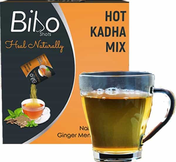 Bibo Shots - Hot Kadha Mix | Menthol & Ginger | Cough Cold Relief| Immunity L Pack Of 1* 8 Shots
