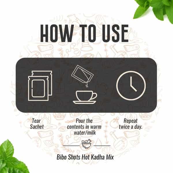Bibo Shots - Hot Kadha Mix | Menthol & Ginger | Cough Cold Relief| Immunity L Pack Of 1* 8 Shots