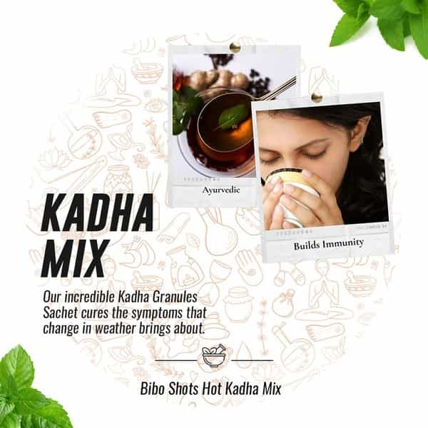 Bibo Shots - Hot Kadha Mix | Menthol & Ginger | Cough Cold Relief| Immunity L Pack Of 1* 8 Shots