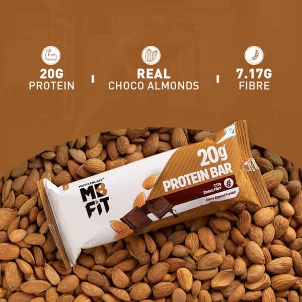 Muscleblaze 20 G Protein Bar (Choco Almond) | Protein Blend