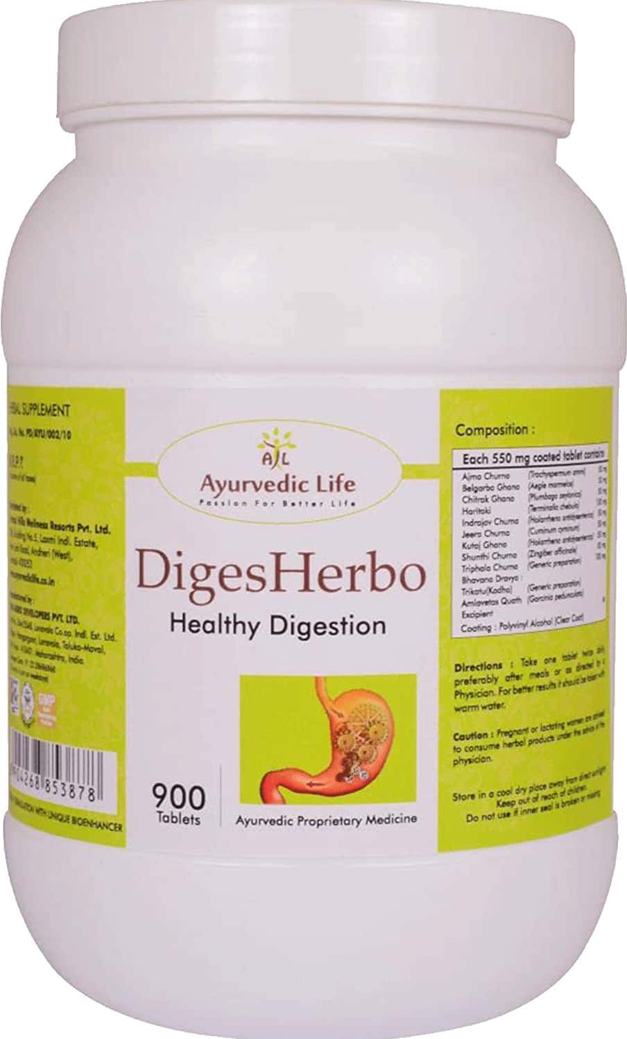 Al-ayurvedic Life Digesherbo - 900 Tablets Pack Of 4