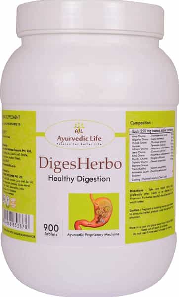 Al-Ayurvedic Life Digesherbo - 900 Tablets Pack Of 4