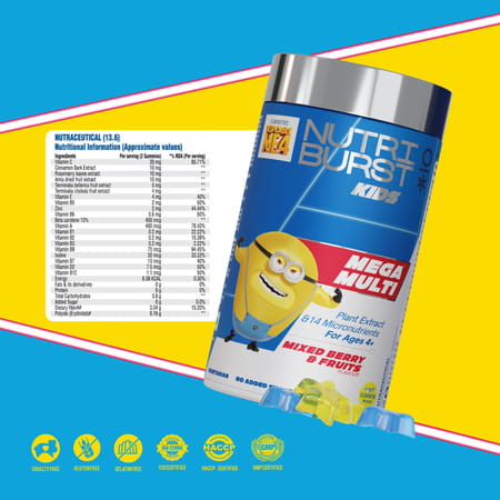 Nutriburst Minions Mega Multi Kids Gummies -60 Gummy