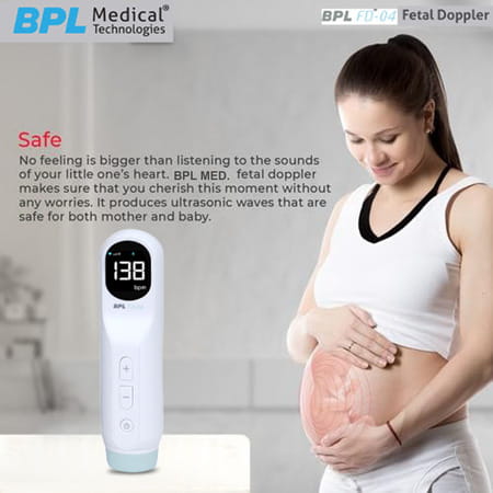 Bpl Medical Technologies Fd-04 App Connected Fetal Doppler|Heartbeat Detection Machine - White