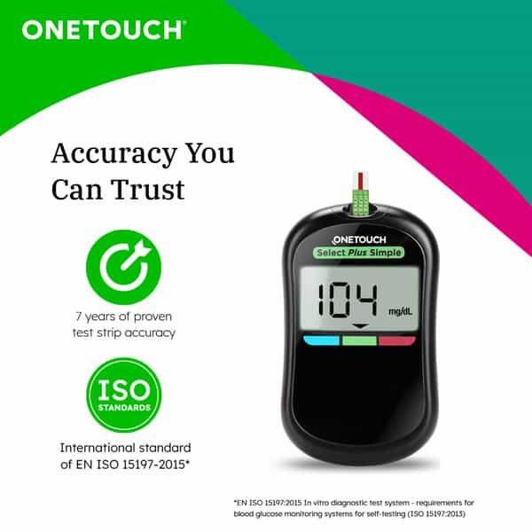 Onetouch Select Plus Test Strips | Pack Of 100 Strips With 50 Onetouch Ultrasoft Lancets