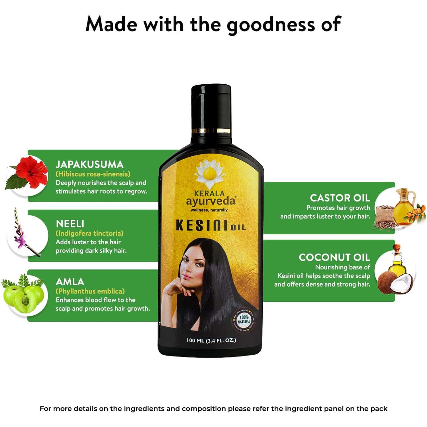Buy KERALA AYURVEDA KESINI HAIR OIL (100 ML) X PACK OF 2 HAIR OIL (200