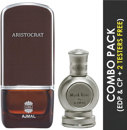 Ajmal Aristocrat Edp 75Ml For Men And Rose Concentrated Oil Musky 12Ml For Unisex