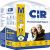 Cir Diaper | Adult Diaper | Medium | Premium Tape Style | Waist (28"-44")| Pack Of 1 (10 Units)