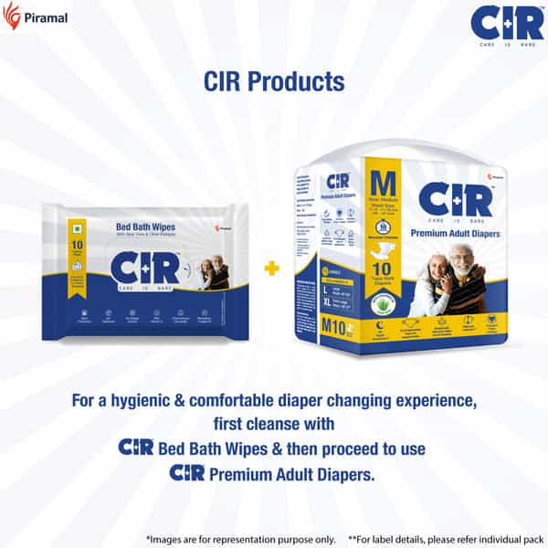 Cir Diaper | Adult Diaper | Medium | Premium Tape Style | Waist (28"-44")| Pack Of 1 (10 Units)
