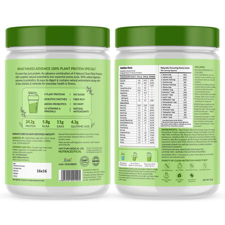 Myfitfuel Advance 100% Plant Protein (4 Proteins | 16 Vitamins Minerals | Easy To Digest) 500g Mango