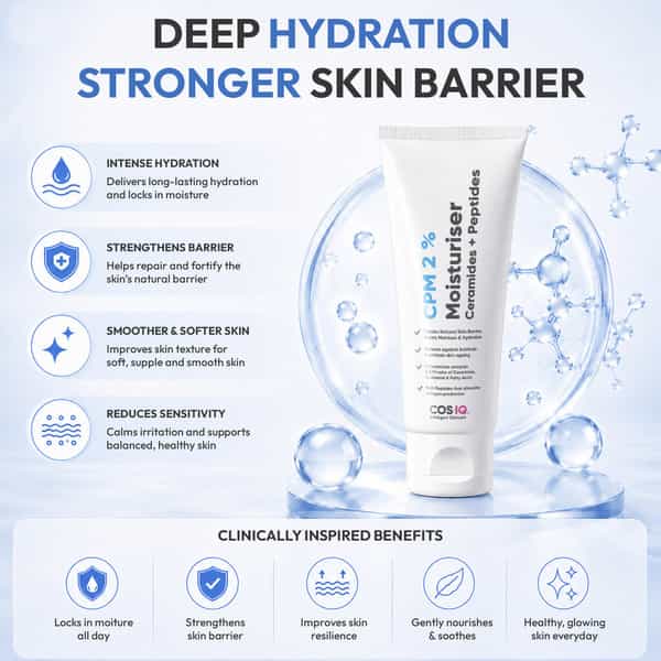 Cos-Iq Cpm 2% Ceramides & Peptides Moisturizer For All Skin Types | 100Ml