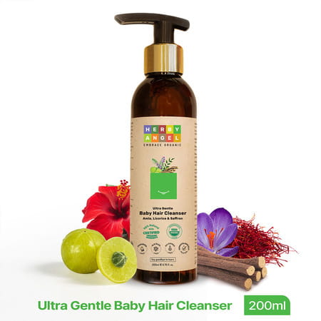Herby Angel Ultra Gentle Baby Hair Cleanser For Babies | Sls- Free Shampoo - 200ml
