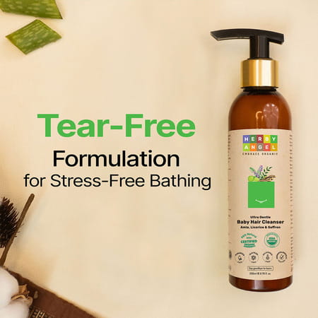 Herby Angel Ultra Gentle Baby Hair Cleanser For Babies | Sls- Free Shampoo - 200ml