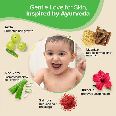 Herby Angel Ultra Gentle Baby Hair Cleanser For Babies | Sls- Free Shampoo - 200ml