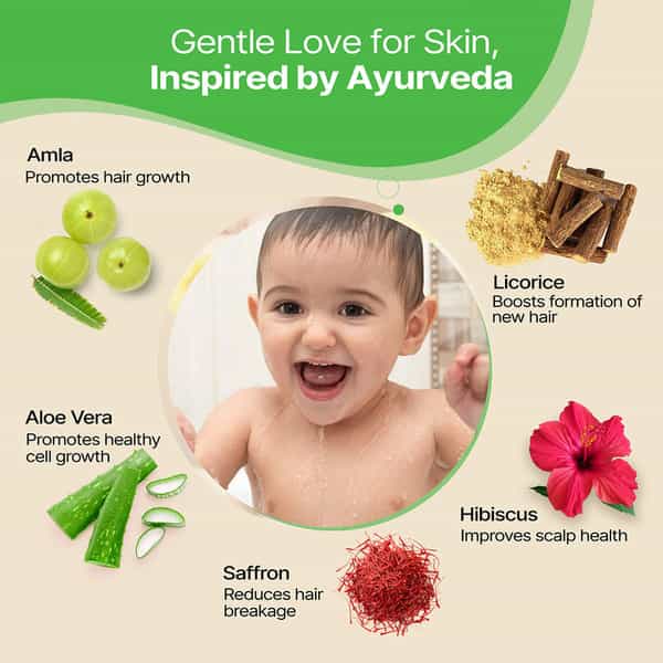 Herby Angel Ultra Gentle Baby Hair Cleanser For Babies | Sls- Free Shampoo - 200Ml
