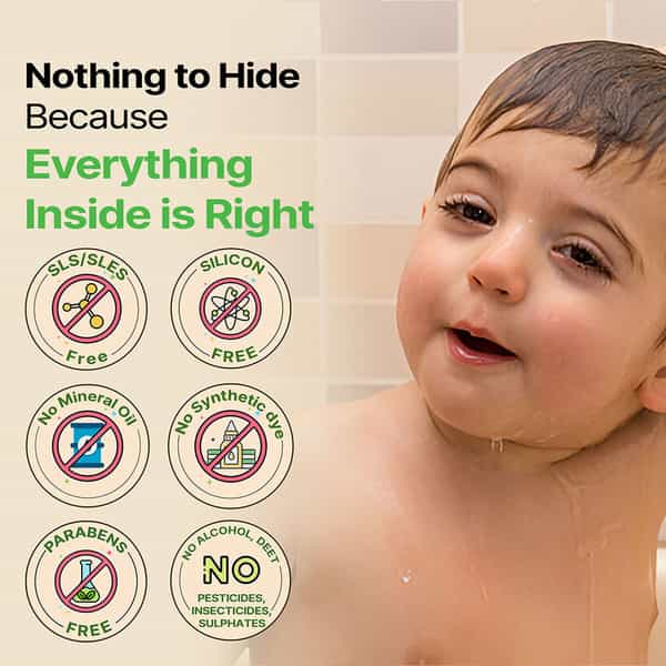 Herby Angel Ultra Gentle Baby Hair Cleanser For Babies | Sls- Free Shampoo - 200Ml