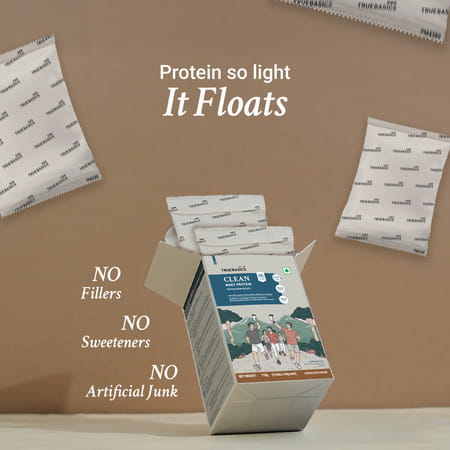 Truebasics Clean Whey 100% Protein Isolate Powder (Chocolate | 34gx5) | 28g Protein Per Sachet