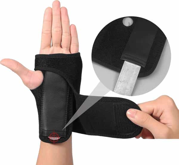 Skudgear Adjustable Wrist Support Brace With Removable Steel Plate For Sports Injuries (Left Hand)