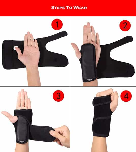Skudgear Adjustable Wrist Support Brace With Removable Steel Plate For Sports Injuries (Left Hand)
