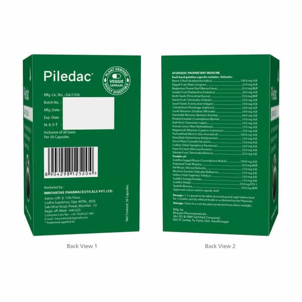 Piledac Capsules 30 Caps | Ayurvedic Piles Care Capsules | Pack Of 3