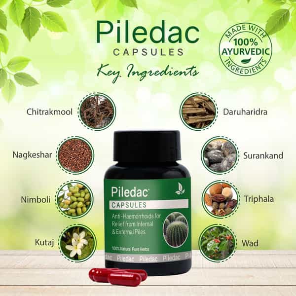 Piledac Capsules 30 Caps | Ayurvedic Piles Care Capsules | Pack Of 3